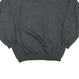 THE BEST Mens Grey Sweatshirt S Cartoon Print Cotton Blend Crew Neck Long Sleeve