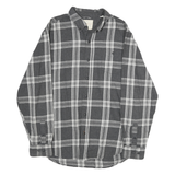 WEATHERPROOF Mens Grey & White Check Shirt L Cotton Casual Long Sleeve Button