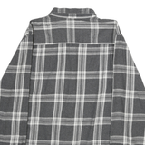 WEATHERPROOF Mens Grey & White Check Shirt L Cotton Casual Long Sleeve Button