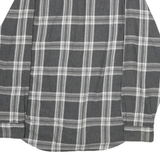 WEATHERPROOF Mens Grey & White Check Shirt L Cotton Casual Long Sleeve Button