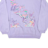 CLASSIC REFLECTIONS Womens Purple Graphic Crew Neck L Cotton Blend Sweatshirt