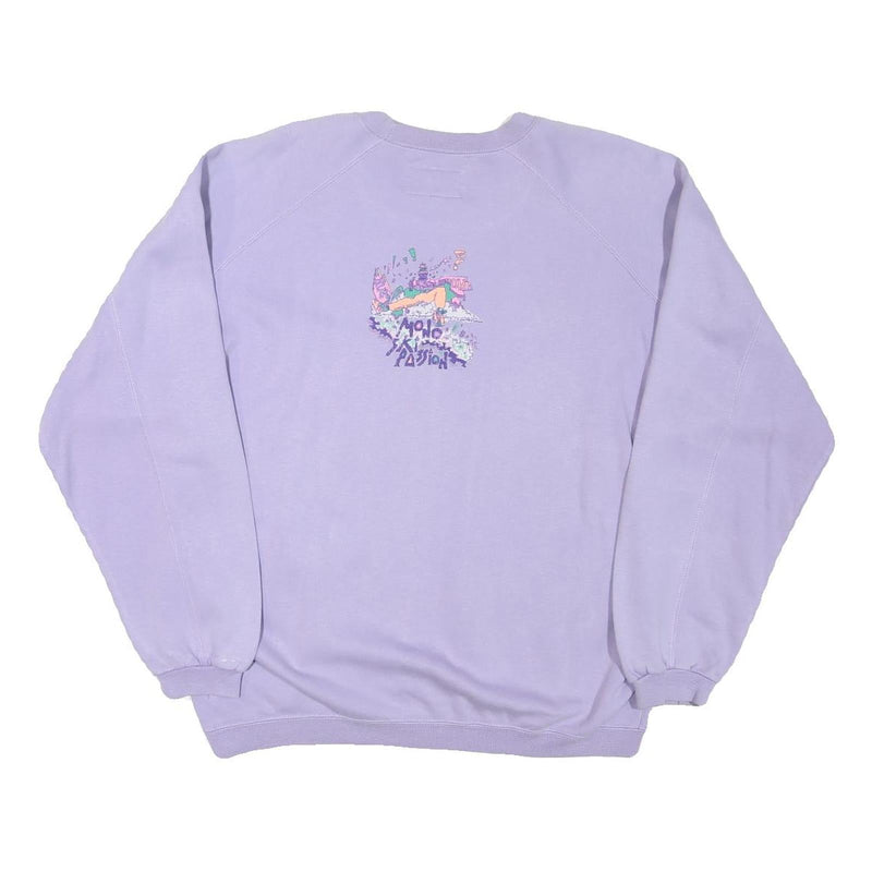 CLASSIC REFLECTIONS Womens Purple Graphic Crew Neck L Cotton Blend Sweatshirt