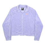 NIKE Womens Lilac Cotton Blend Zip Jacket L Casual Sportswear Lightweight