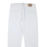 LEE COOPER Mens Cotton Blend White Regular Straight Trousers W33 L28 Zip Closure