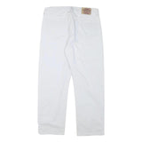 LEE COOPER Mens Cotton Blend White Regular Straight Trousers W33 L28 Zip Closure