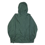 Mens Green Nylon Outdoor Jacket M Hooded Lightweight Plain Sporty