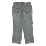 MARZO Mens Relaxed Cargo Denim Jeans Blue W36 L32 Utility Casual Zip