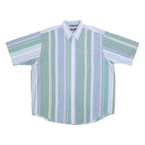 NAUTICA Mens Blue & Green Cotton Striped Shirt XL Button-Down Casual Summer