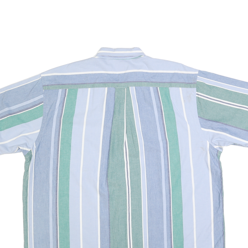NAUTICA Mens Blue & Green Cotton Striped Shirt XL Button-Down Casual Summer