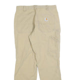 CARHARTT Mens Cotton Blend Beige Relaxed Fit Straight Trousers W32 L30 Workwear
