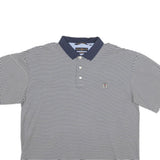 TOMMY HILFIGER Mens Blue & White Striped Polo Shirt XL Casual Classic Fit
