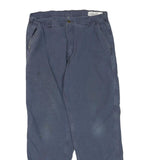 CARHARTT Mens Cotton Blend Blue Regular Fit Straight Leg Trousers W34 L32