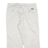 DOCKERS Mens Regular White Cotton Blend Trousers W34 L26 Zip Closure Classic Fit