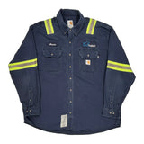 Quincy Carhartt Striped Shirt - 2XL Navy Cotton
