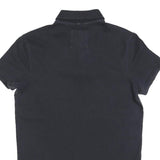 HOLLISTER Mens Black Short Sleeve Plain S Cotton Blend Basic Polo Shirt