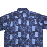 X9 Mens Blue Hawaiian Shirt XL Casual Floral Tiki Print Summer Short Sleeve