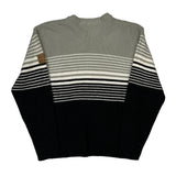 Southpole Striped Sweater - Medium Black Cotton