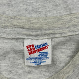Single Stitch Hanes Graphic T-Shirt - 2XL Grey Cotton