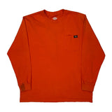Dickies Long Sleeve T-Shirt - XL Orange Cotton