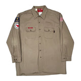 American Flag Patch Dickies Shirt - XL Khaki Cotton