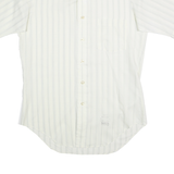 BELGRAVE SQUARE Mens White Striped Shirt M Classic Button Short Sleeve