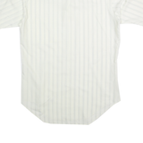 BELGRAVE SQUARE Mens White Striped Shirt M Classic Button Short Sleeve