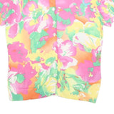 LAUREN RALPH LAUREN Womens Pink & Green Floral Patterned Cotton Button Up Jumper