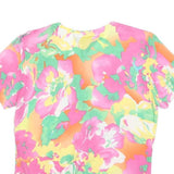 LAUREN RALPH LAUREN Womens Pink & Green Floral Patterned Cotton Button Up Jumper