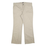 DICKIES Womens Cotton Blend Beige Slim Straight Trousers W38 L32 Workwear Zip