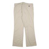 DICKIES Womens Cotton Blend Beige Slim Straight Trousers W38 L32 Workwear Zip