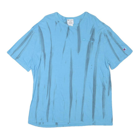 CHAMPION Mens Blue Tie Dye T-Shirt L Crew Neck Short Sleeve Cotton Blend