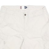 CHAPS Mens Shorts White Casual Cargo M W34 Pocket Detail Cotton Blend