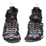 COACH Strappy Heels Black Leather Womens UK 6