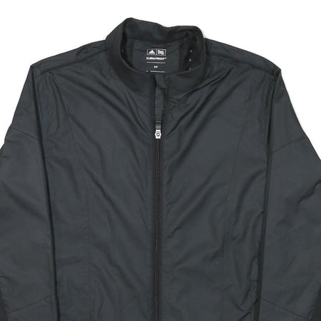 ADIDAS Mens Black & Dark Grey ClimaProof Zip Jacket S Polyester Blend Plain
