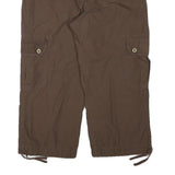 TOMMY HILFIGER Womens Cotton Blend Brown Relaxed Cargo Trousers W32 L22 Utility