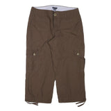 TOMMY HILFIGER Womens Cotton Blend Brown Relaxed Cargo Trousers W32 L22 Utility