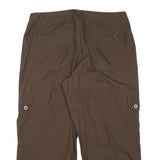 TOMMY HILFIGER Womens Cotton Blend Brown Relaxed Cargo Trousers W32 L22 Utility