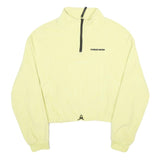 H&M Womens Yellow Plain Pullover Jumper Round Neck Basic Knit S Casual Zip Crop