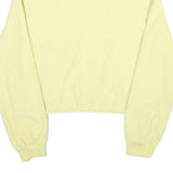 H&M Womens Yellow Plain Pullover Jumper Round Neck Basic Knit S Casual Zip Crop