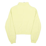 H&M Womens Yellow Plain Pullover Jumper Round Neck Basic Knit S Casual Zip Crop
