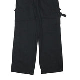 TINSELTOWN Womens Cotton Blend Black Relaxed Wide-Leg Trousers W26 L32 Cargo