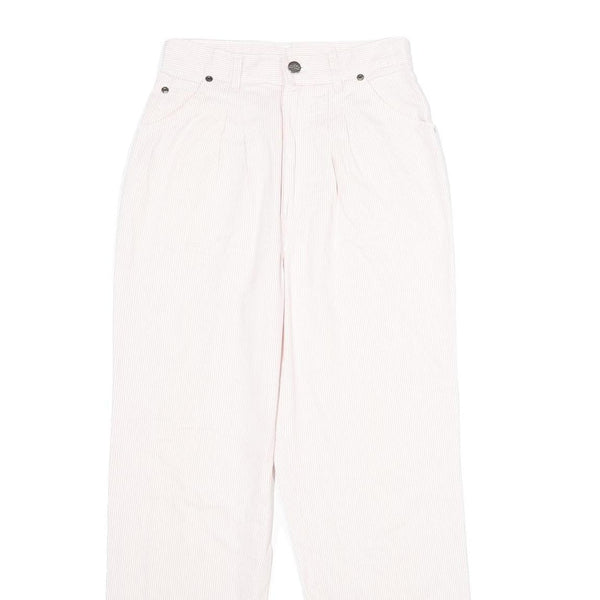 CHIC Girls Cotton Blend Classic White Trousers W24 L29 Zip Closure