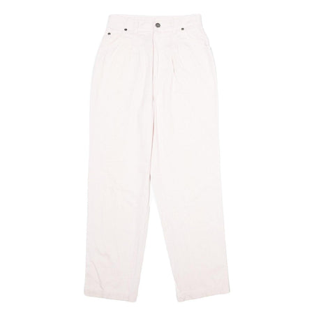 CHIC Girls Cotton Blend Classic White Trousers W24 L29 Zip Closure