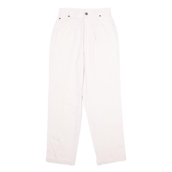 CHIC Girls Cotton Blend Classic White Trousers W24 L29 Zip Closure