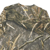 BROWNING Mens Green Camouflage Long Sleeve Crew Neck Cotton Blend S T-Shirt
