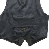 GATSBY INTERNATIONAL Mens Black Leather Button Jacket XL Waistcoat Plain Smooth