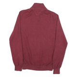 TOMMY HILFIGER Mens Maroon Pullover Plain Crew Neck Basic Knit M Cotton Blend