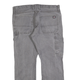 DICKIES Mens Grey Regular Fit Straight Cotton Blend Jeans W34 L30 Workwear