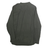 G STAR Womens Dark Green Basic Shirt Long Sleeve Button Neck S Cotton Blend