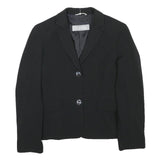 MAX MARA Womens Black Wool Blend Classic Jacket UK 8 Button Closure Tailored Fit